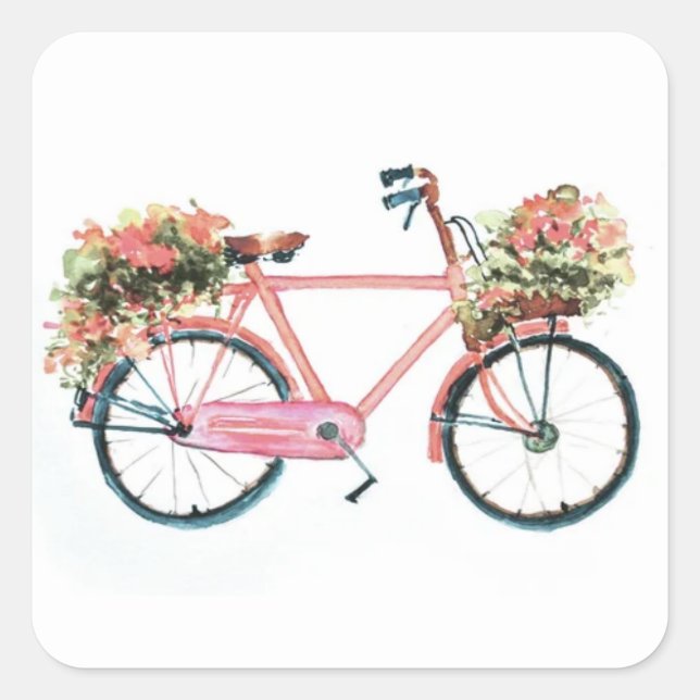 PEGATINA CUADRADA **BICICLETA DE LADIE" (Anverso)