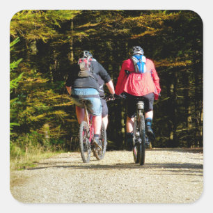 PEGATINA CUADRADA BICICLETA DE MONTAÑA