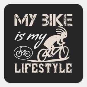 Pegatina Cuadrada Bicicleta - Mi bicicleta es mi estilo de vida