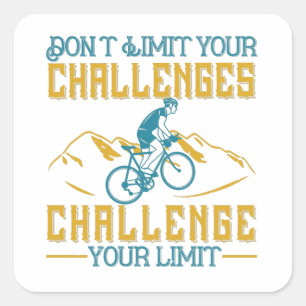 Pegatina Cuadrada Bicicleta - No limites tus desafíos
