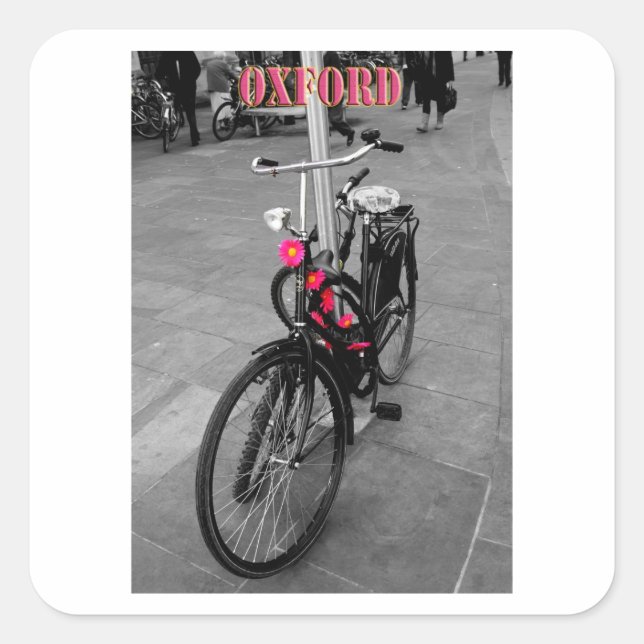 Pegatina Cuadrada Bicicleta Oxford (Anverso)