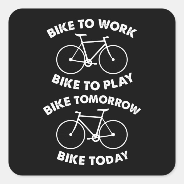 Pegatina Cuadrada Bicicleta para siempre - Ciclismo Guay (Anverso)