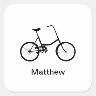 Pegatina Cuadrada Bicicleta personalizada