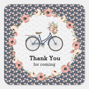 Pegatina Cuadrada Bicicleta Tribal