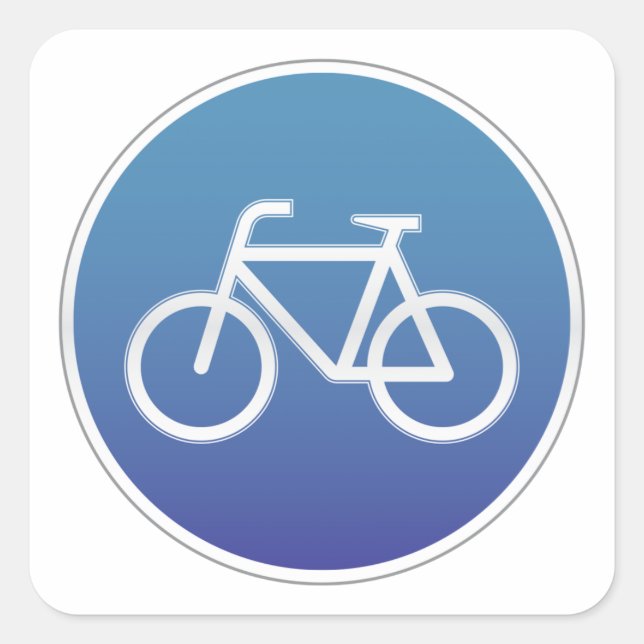 Pegatina Cuadrada Bicicletas permitidas para la señalización de carr (Anverso)