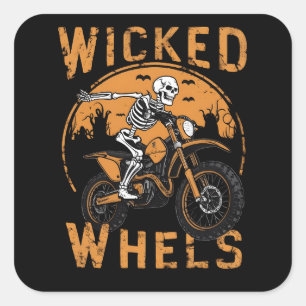 Pegatina Cuadrada Bicicletas y ruta fantasma