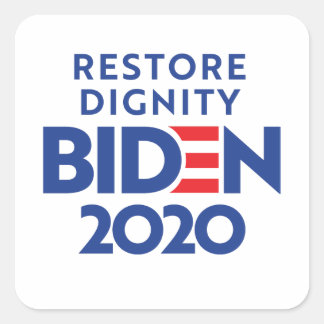 Pegatina Cuadrada BIDEN 2020 - Restauración de la dignidad