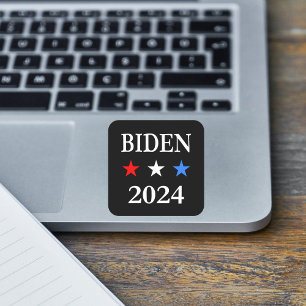 Pegatina Cuadrada Biden 2024 Presidente de los Estados Unidos Tres e