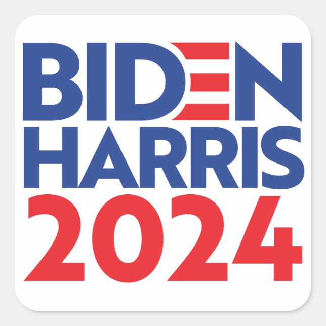 Pegatina Cuadrada Biden Harris 2024 (Anverso)