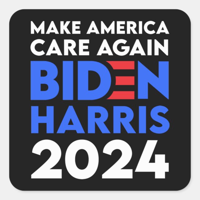 Pegatina Cuadrada Biden / Harris - 2024 - Haz que Estados Unidos vue (Anverso)
