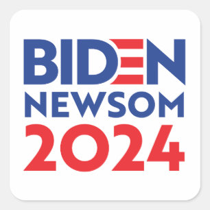 Pegatina Cuadrada Biden Newsom 2024