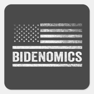 Pegatina Cuadrada Bidenomics Bandera Electoral Estadounidense Demócr
