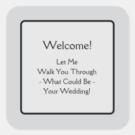 Pegatina Cuadrada Bienvenida