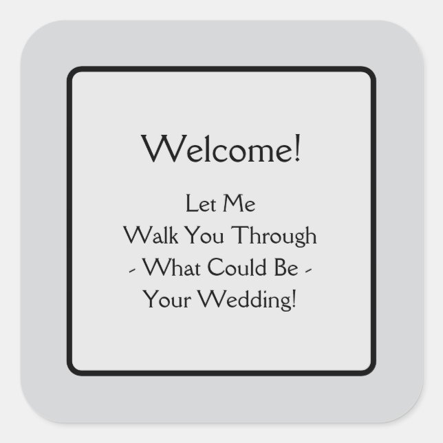 Pegatina Cuadrada Bienvenida (Anverso)