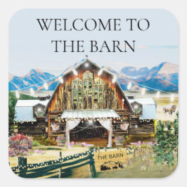 Pegatina Cuadrada Bienvenido al Barn Sticker