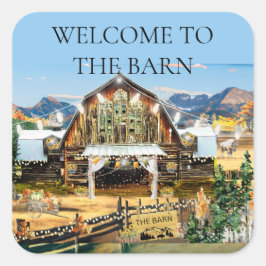 Pegatina Cuadrada Bienvenido al Barn Sticker Otoño/Cosecha