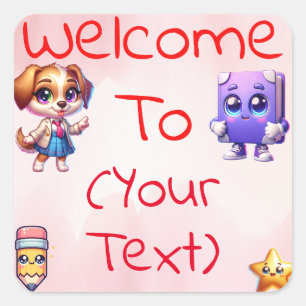 Pegatina Cuadrada Bienvenido al profesor de Personalizable [grado/cl