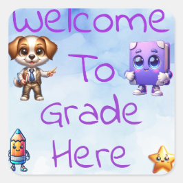 Pegatina Cuadrada Bienvenido al profesor de Personalizable [grado/cl