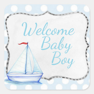 Pegatina Cuadrada Bienvenido Niño