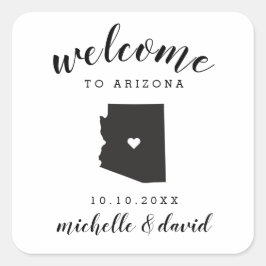 Pegatina Cuadrada Bienvenidos a Arizona | Favor del personalizado Bo