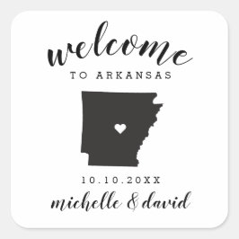 Pegatina Cuadrada Bienvenidos a Arkansas | Favor del personalizado B