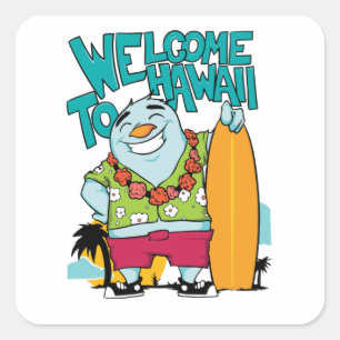 Pegatina Cuadrada Bienvenidos a Hawái