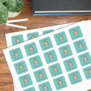 Pegatina Cuadrada Bienvenidos a Pegatinas de tercer grado de Hedgeho