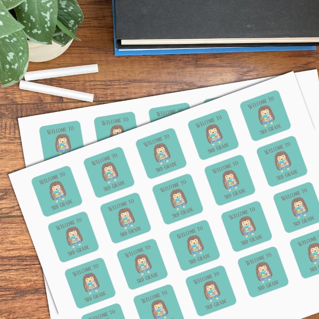 Pegatina Cuadrada Bienvenidos a Pegatinas de tercer grado de Hedgeho (Subido por el creador)