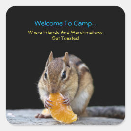 Pegatina Cuadrada Bienvenidos Al Campamento