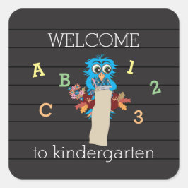 Pegatina Cuadrada Bienvenidos al kindergarten | 1.ª jornada escolar