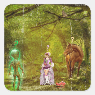 Pegatina Cuadrada Bienvenidos al Planeta Tierra