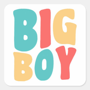 Pegatina Cuadrada Big Boy Funny Dice Niños Pequeños