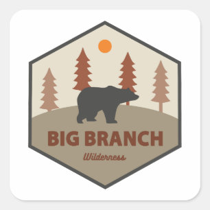 Pegatina Cuadrada Big Branch Wilderness Vermont Bear