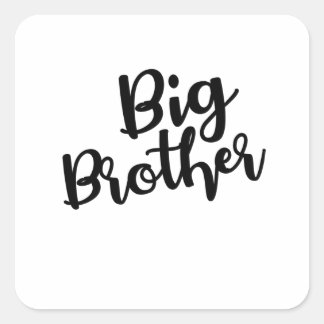 Pegatina Cuadrada Big Brother text in Cursive Black style