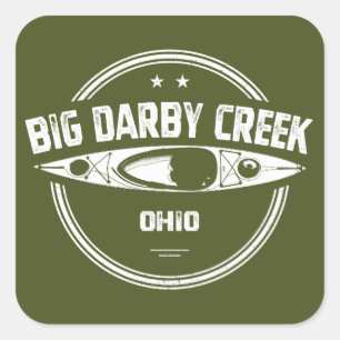 Pegatina Cuadrada Big Darby Creek Ohio en kayak