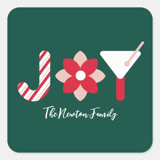 Pegatina Cuadrada Big Joy Green Sticker (Anverso)