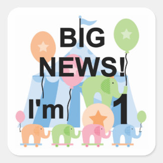 Pegatina Cuadrada Big News Circus Camisetas y regalos de cumpleaños