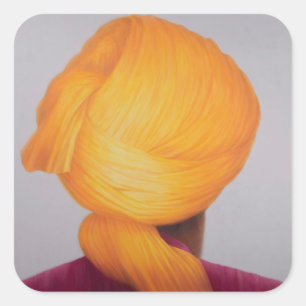 Pegatina Cuadrada Big Saffron Turban
