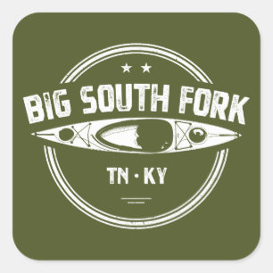 Pegatina Cuadrada Big South Fork National River Kayak