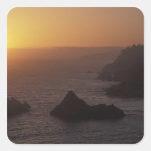 Pegatina Cuadrada Big Sur de la autopista 101, California, EE.UU.