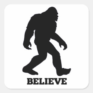 Pegatina Cuadrada Bigfoot BELIEVE Sasquatch
