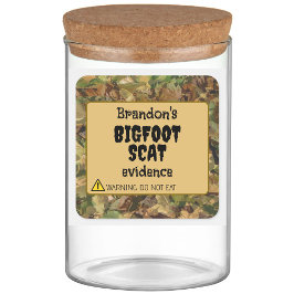 Pegatina Cuadrada Bigfoot Scat Evidence Jar