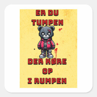 Pegatina Cuadrada bil advarsel