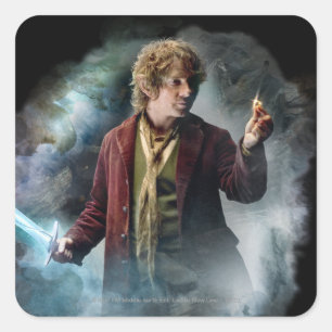 Pegatina Cuadrada BILBO BAGGINS™ Con El Anillo