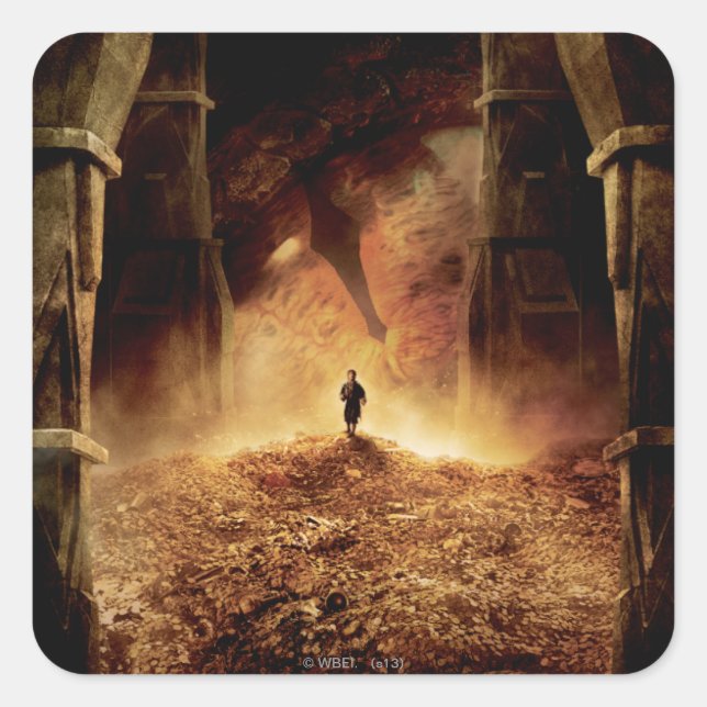 Pegatina Cuadrada BILBO BAGGINS™ en el ojo de SMAUG™ (Anverso)