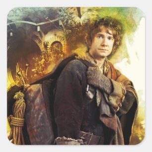 Pegatina Cuadrada BILBO BAGGINS™ & The Company of Dwarves Graphic