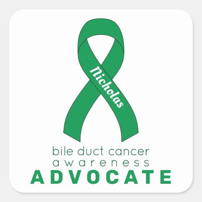 Pegatina Cuadrada Bile Duct Cancer Advocate White (Anverso)