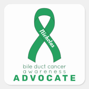 Pegatina Cuadrada Bile Duct Cancer Advocate White