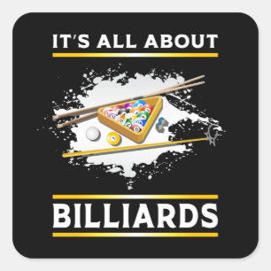 Pegatina Cuadrada Billar Billiard Pool Billiards Snooker 8 Ball Dive