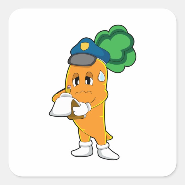 Pegatina Cuadrada Billete de estacionamiento para guardianes de tráf (Anverso)